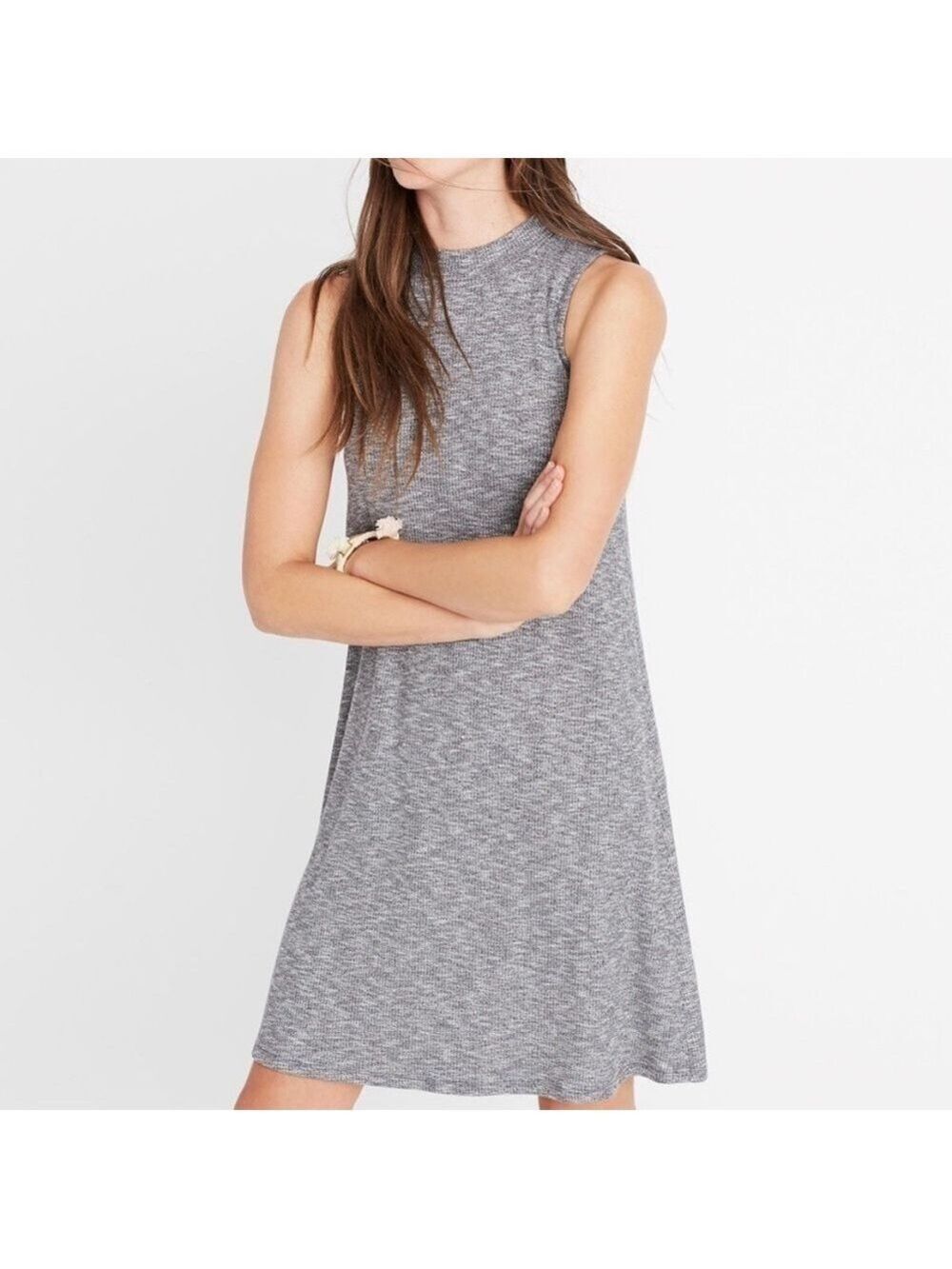 Madewell Marled Mock Neck Swingy Tank Dress size S
